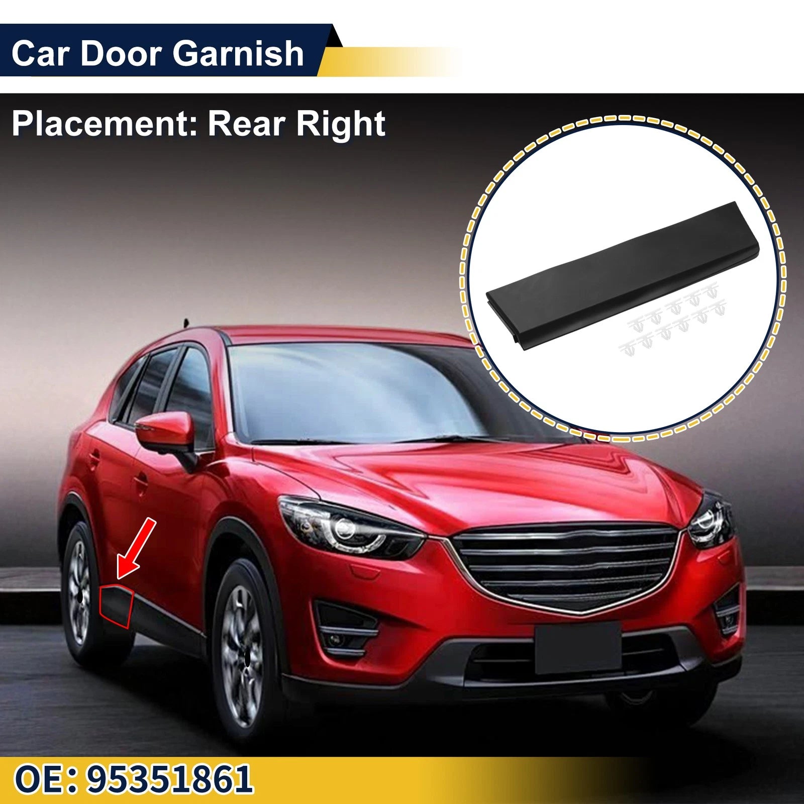 Lower Door Trim Garnish Left Side Replacement for Chevrolet Trax (2017–2024)
