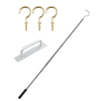 Stainless Steel Loft Ladder Pull Down Kit with Hooks for Home Use