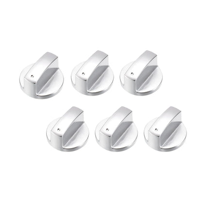 Set of 6 Gas Stove Knobs for Universal Kitchen Hob (8mm D Type)