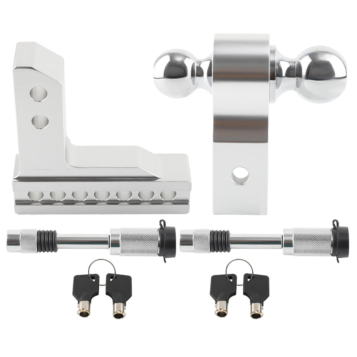 Dual Ball 6in Drop Adjustable Trailer Tow for 2" Receiver (2010–2023)