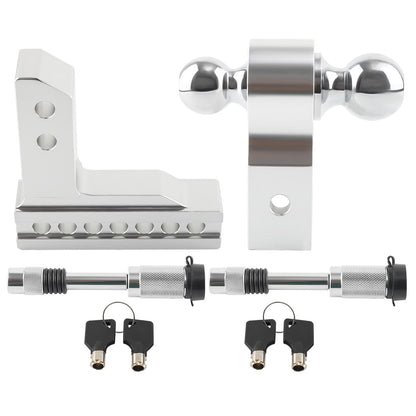 Dual Ball 6in Drop Adjustable Trailer Tow for 2" Receiver (2010–2023)