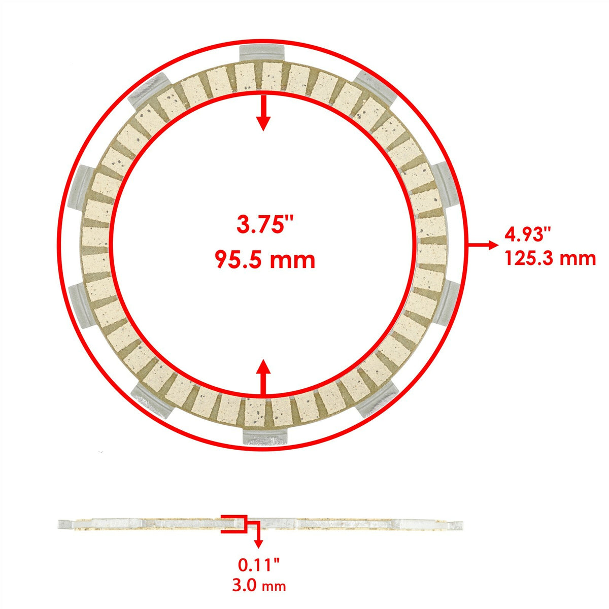 Clutch Friction Steel Plate Replacement for Yamaha Timberwolf 250 (1992–2000)