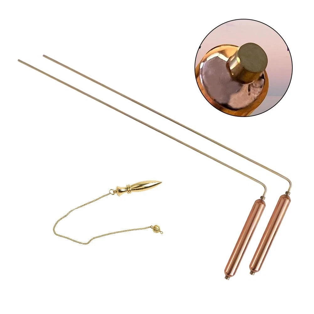 2X Copper Divining Rods and Pendulum Tool for Treasure Hunter's Choice