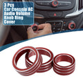 AC Audio Volume Knob Ring Cover Set for Chevy Malibu (2017–2022) Red