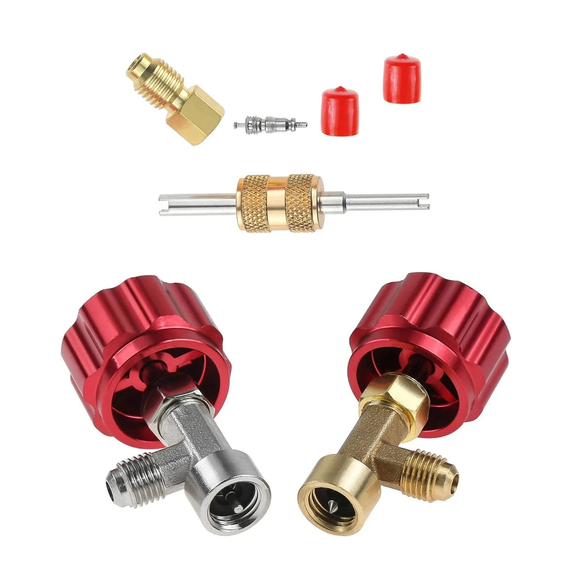 R134A Can Tap Valve with Adapter for A/C (Self-Sealing, Puncture Style)