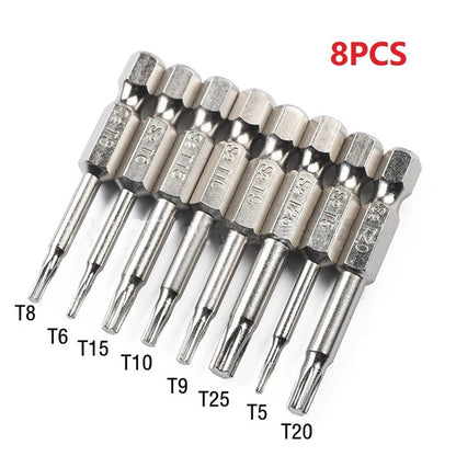 8pcs Magnetic Torx Bit Set 50mm Long for Various Tools
