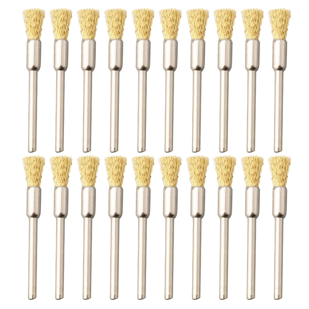 20Pcs 5mm Brass Rotary Wire Wheel Brushes for Power Drill Tool