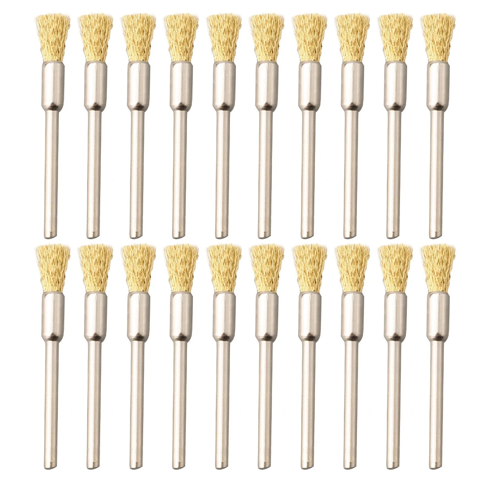 20Pcs 5mm Brass Rotary Wire Wheel Brushes for Power Drill Tool