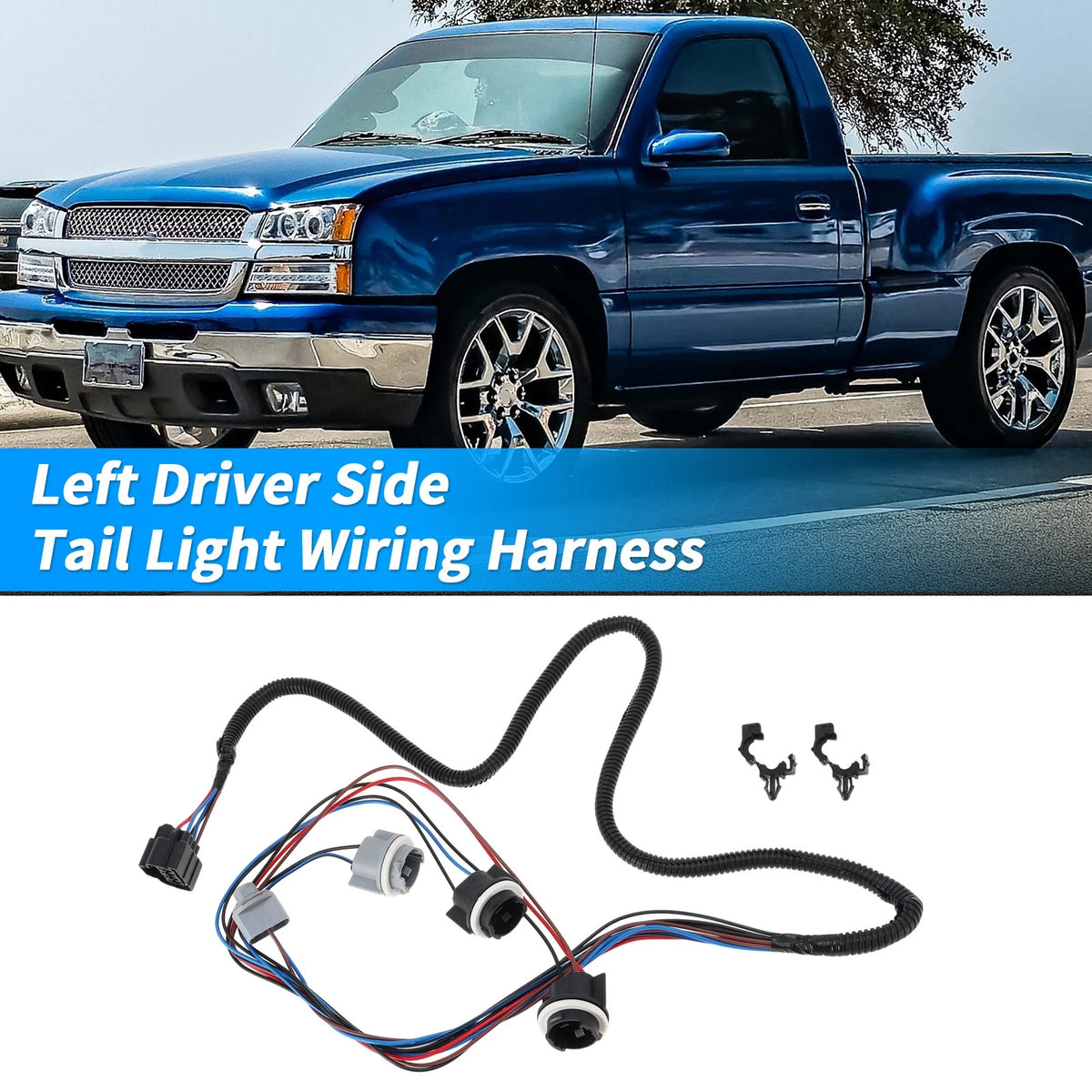 Left Tail Light Wiring Harness Replacement for Chevy Silverado 1500 2500 3500 (2014–2018)