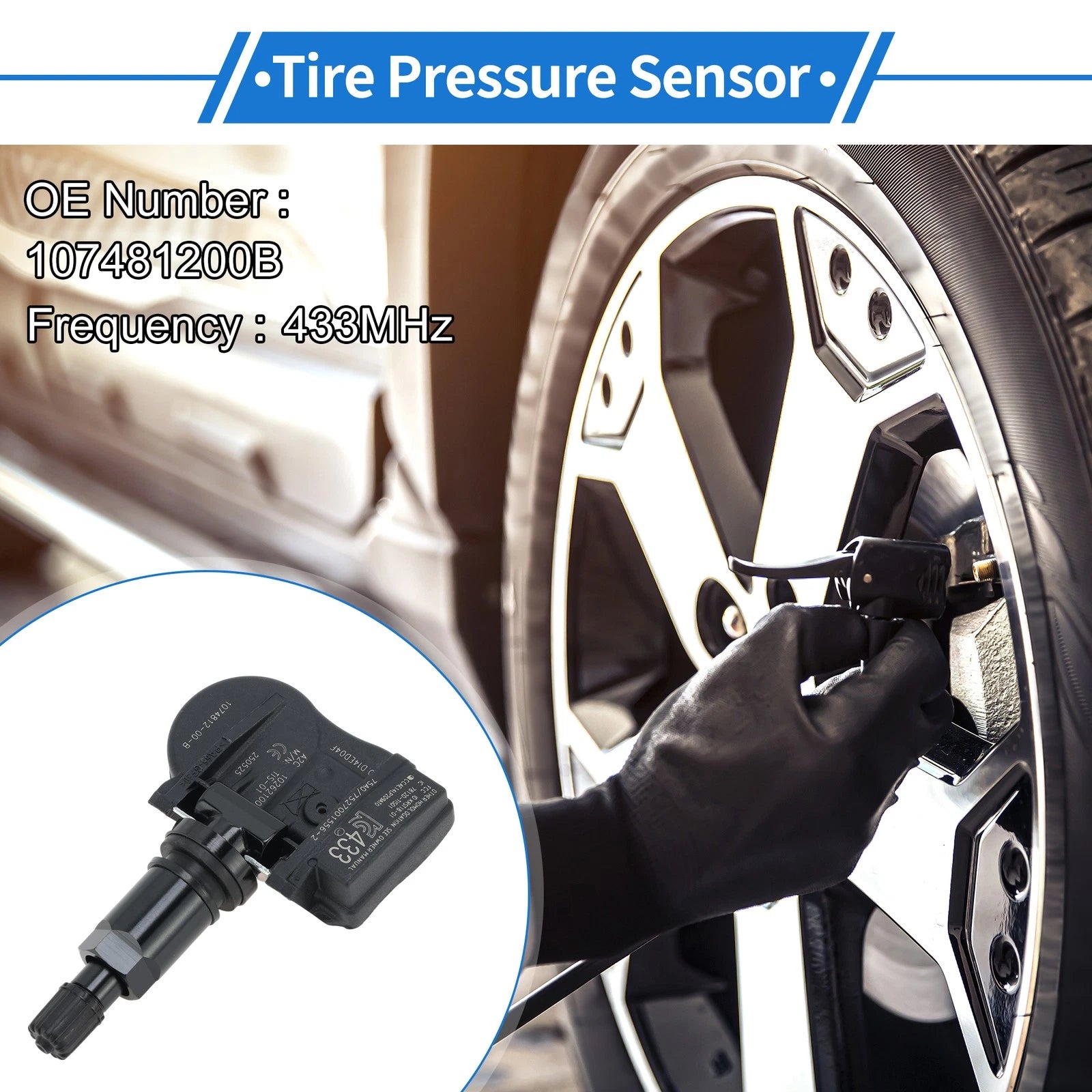 TPMS Sensor No. 107481200B for Tesla Model 3 (2018–2021)
