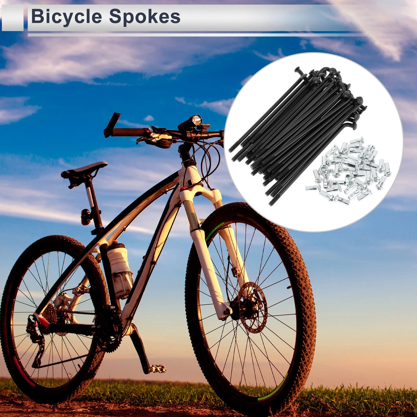 Bicycle Spokes Nipple Replacement Set 76mm Carbon Steel for Universal (All)