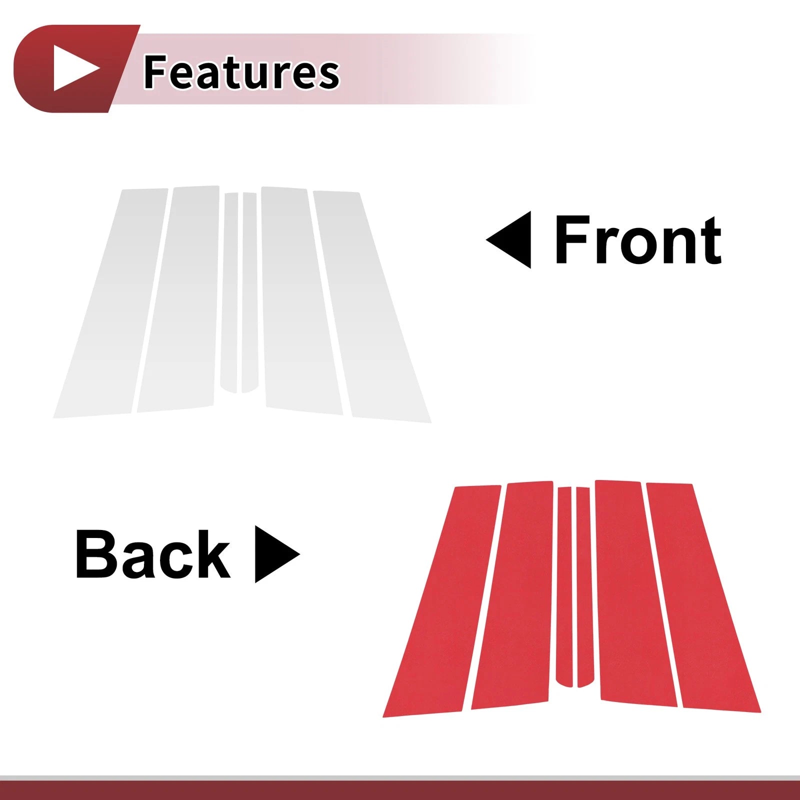 Door Pillar Window Trim for Ford Explorer (2011–2019) Silver Tone