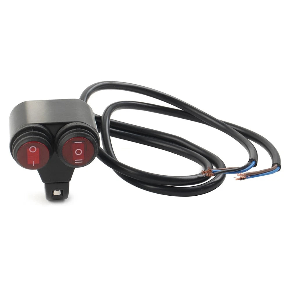 7/8'' 22mm Motorcycle Handlebar Headlight Fog Spot Light Dual On Off Switch 12V