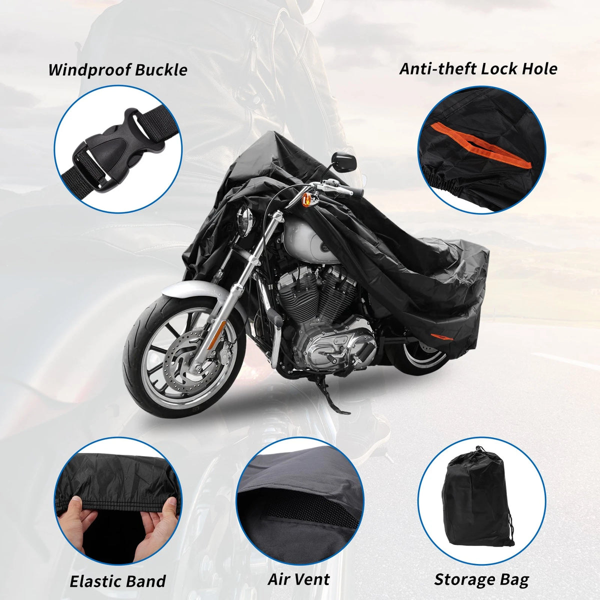 Motorcycle Cover 301D-PU Black for Suzuki V-Strom 250 (2022–2024)