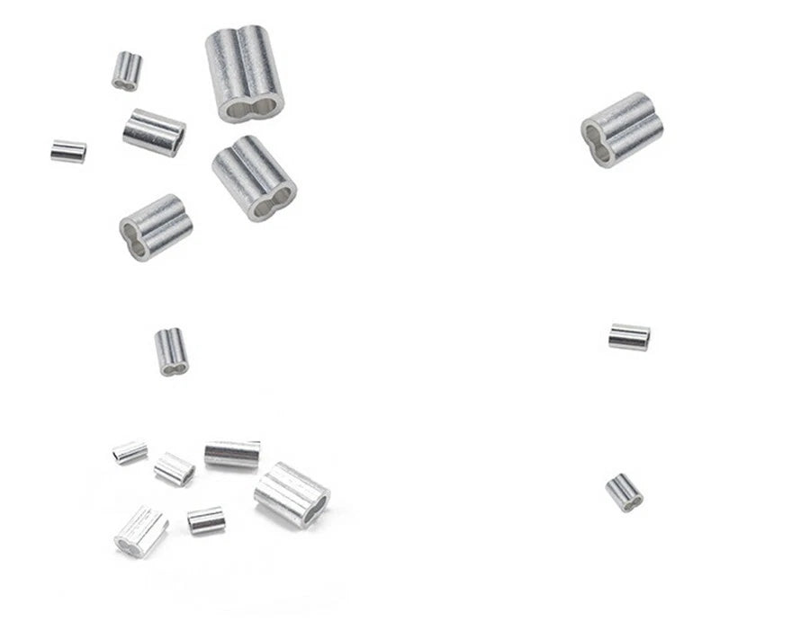 245Pcs 7 Size Aluminum Crimping Loop Sleeve Kit For Wire Rope And Cable Line End