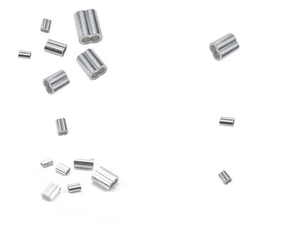 245Pcs 7 Size Aluminum Crimping Loop Sleeve Kit For Wire Rope And Cable Line End