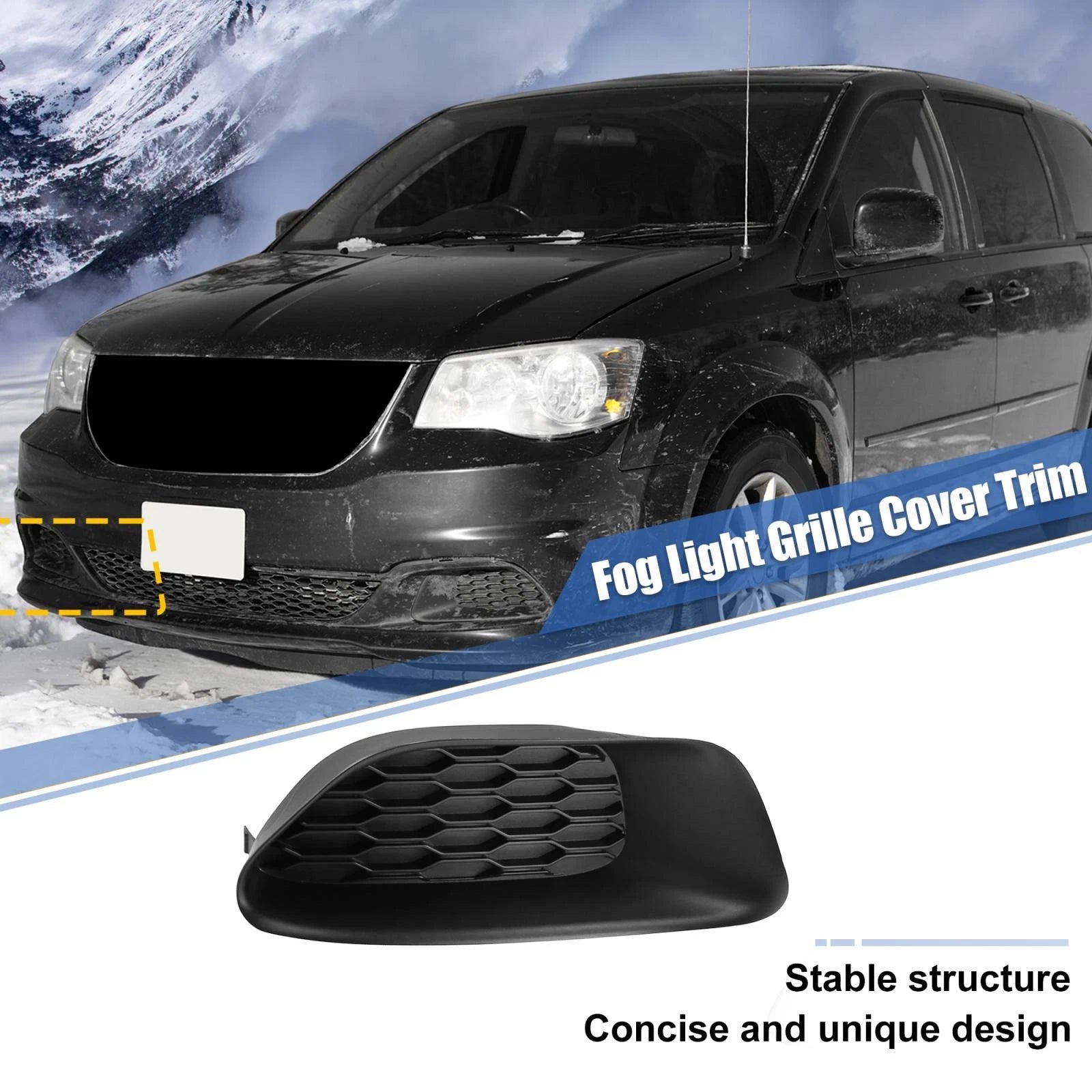 Fog Light Grille Cover Front Left Replacement for Dodge Grand Caravan (2011–2020)