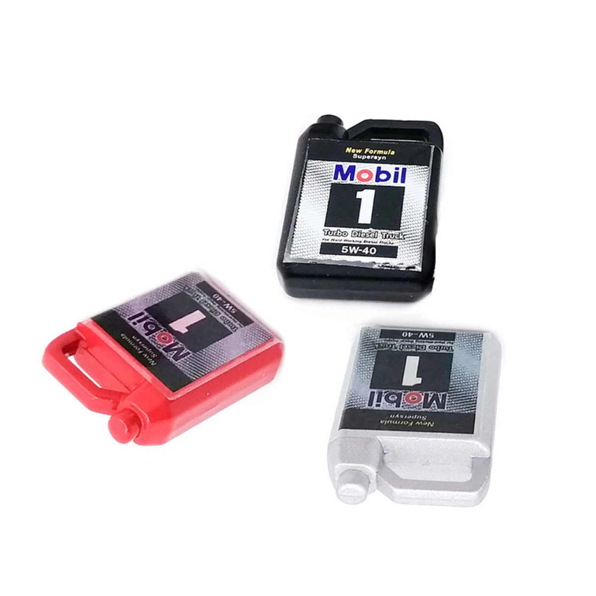 Miniature Oil Bottle for 1/10 Scale RC Car (Black/Red/Silver)