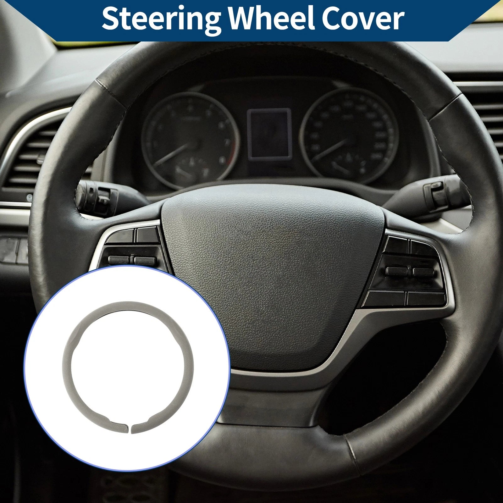 Steering Wheel Cover for Universal Fit (14.96", Gray)