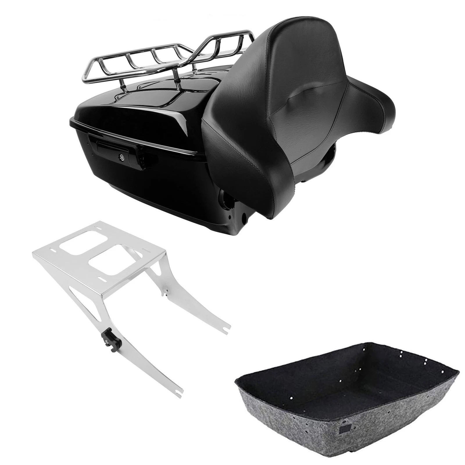 Trunk Luggage Backrest Mounting Rack for Harley Fatboy FLSTF (2008–2017)