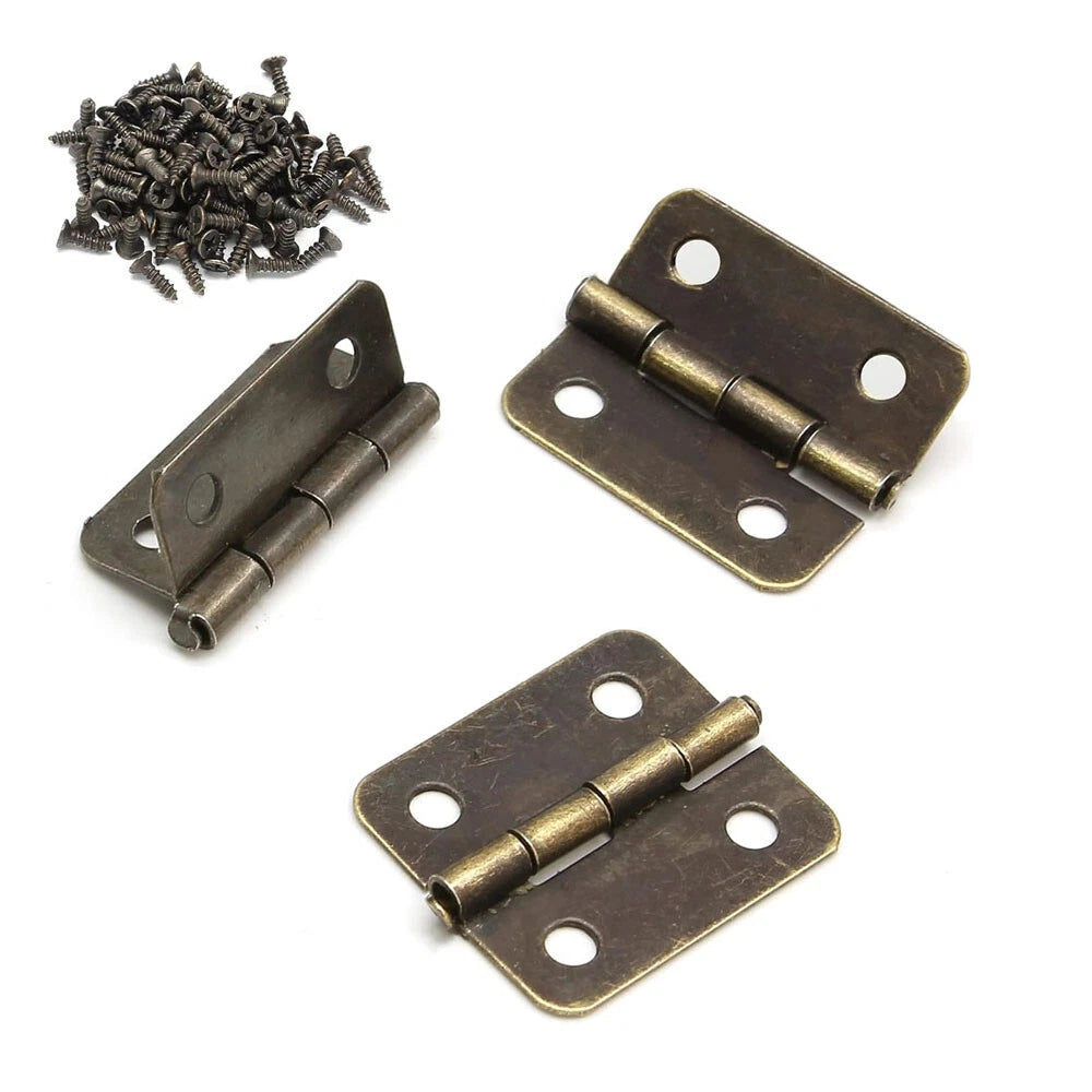 50Pc Antique Bronze Hinge for Jewellery Box Wooden Case Dollhouse