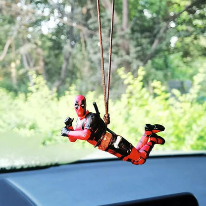 1x Swing Deadpool Car Interior Decor Rearview Mirror Pendant Hanging Accessories