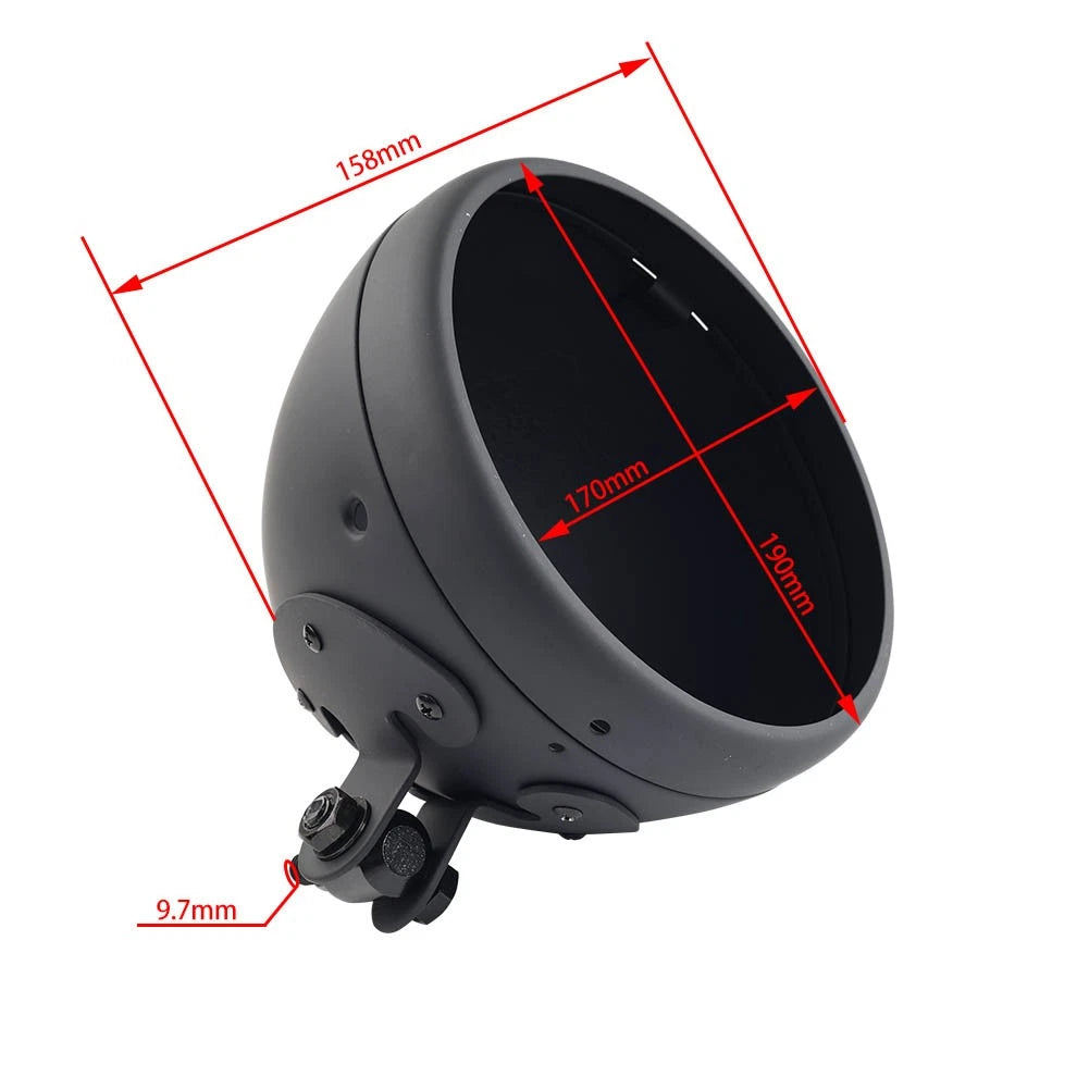 Headlight Housing for Harley Motorcycle (Black)