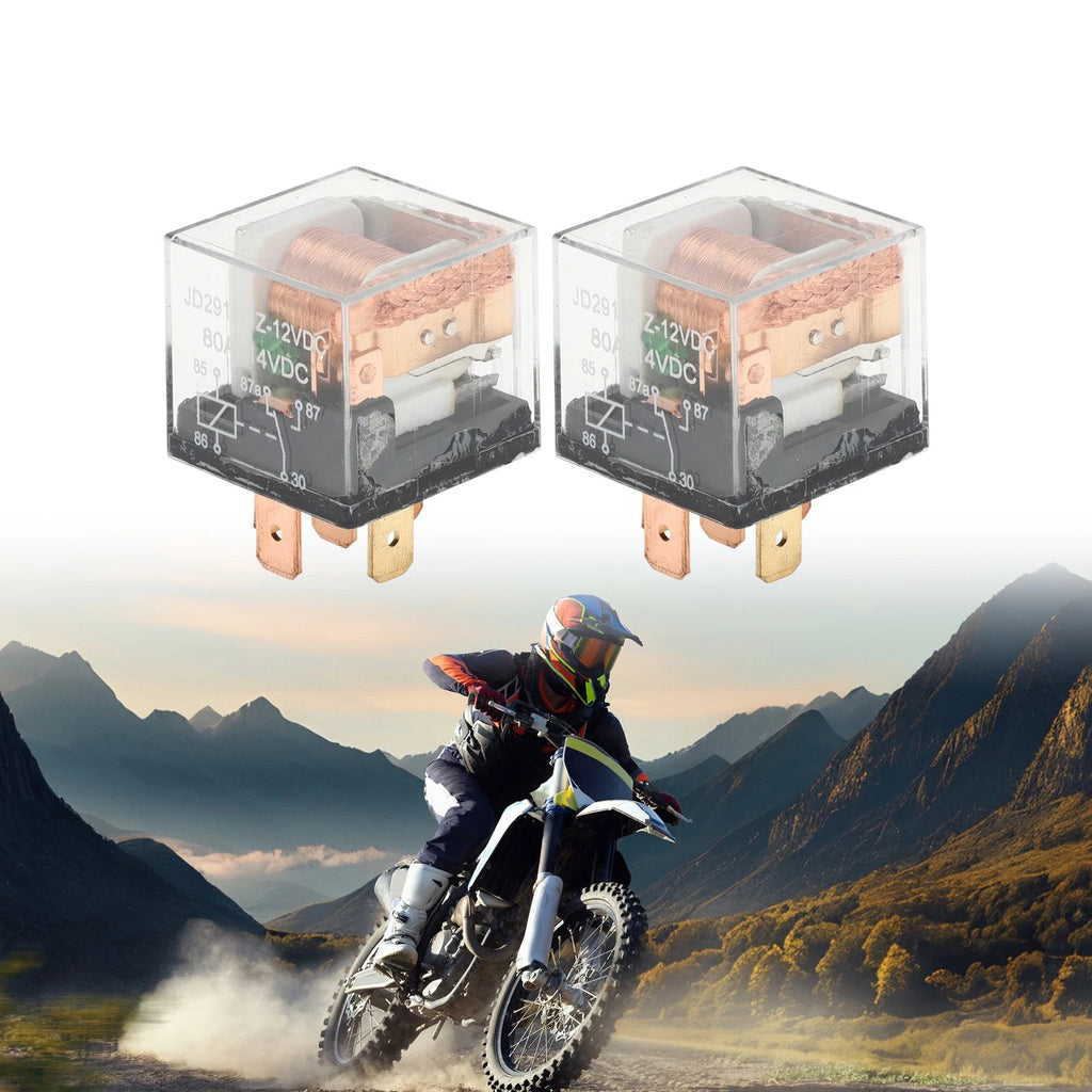 2X 5-Pin 12V 80A Waterproof Auto Relay for Universal Applications