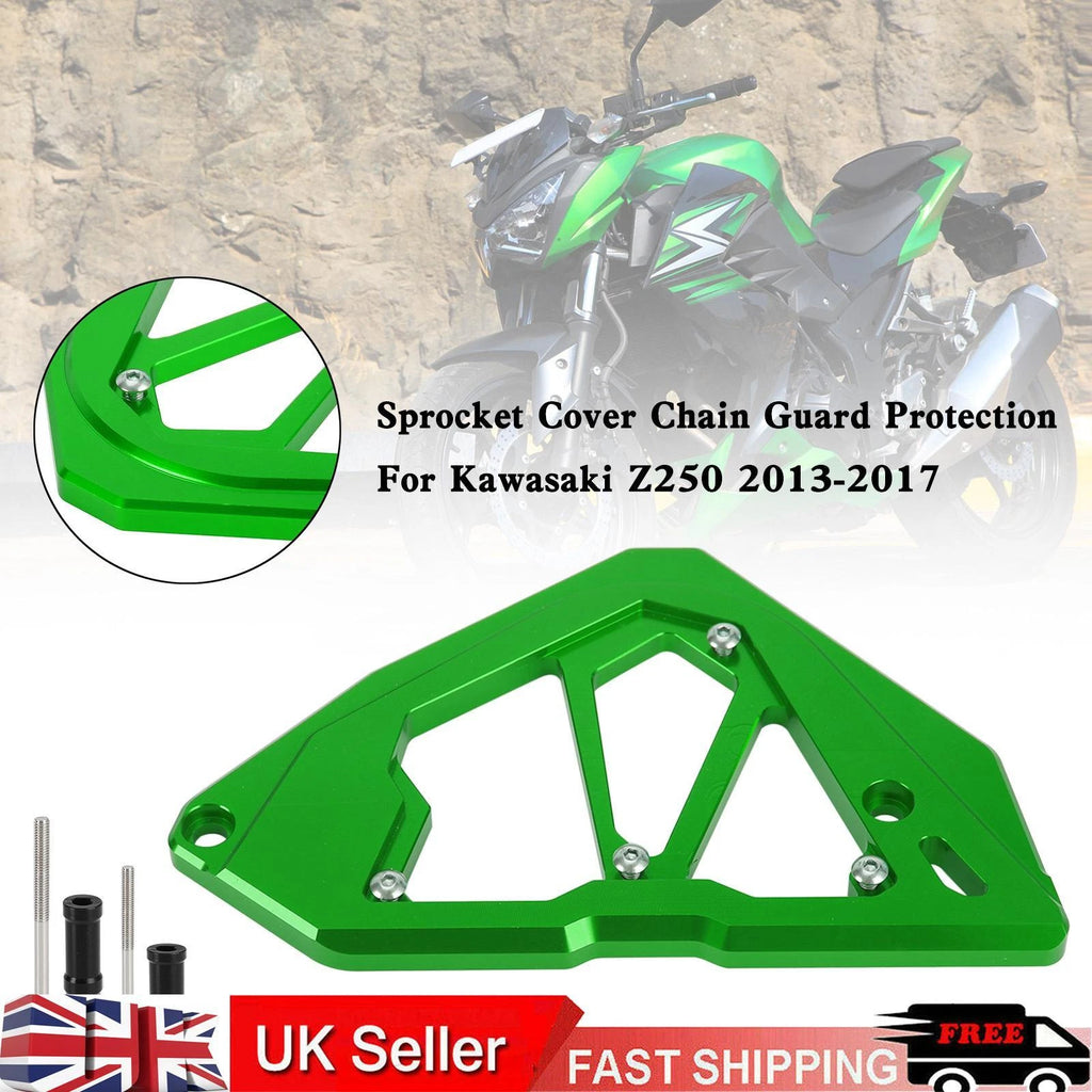 Sprocket Cover Chain Guard for Kawasaki Z250 Z300 Ninja 250 300 (2013–2017) Green