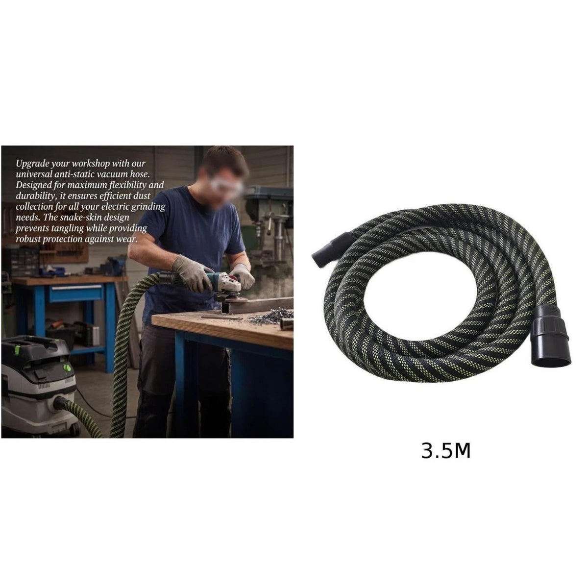 Dust Suction Hose for Dry Grinding Machines 3.5M
