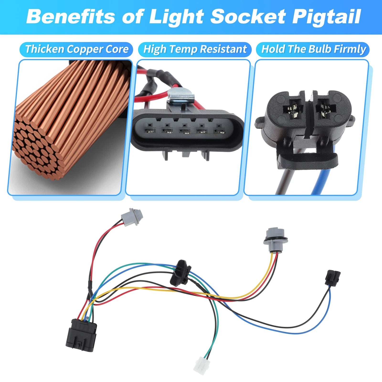 Head Light Bulb Socket Wiring Harness for Chevrolet Impala Monte Carlo (2000–2005)