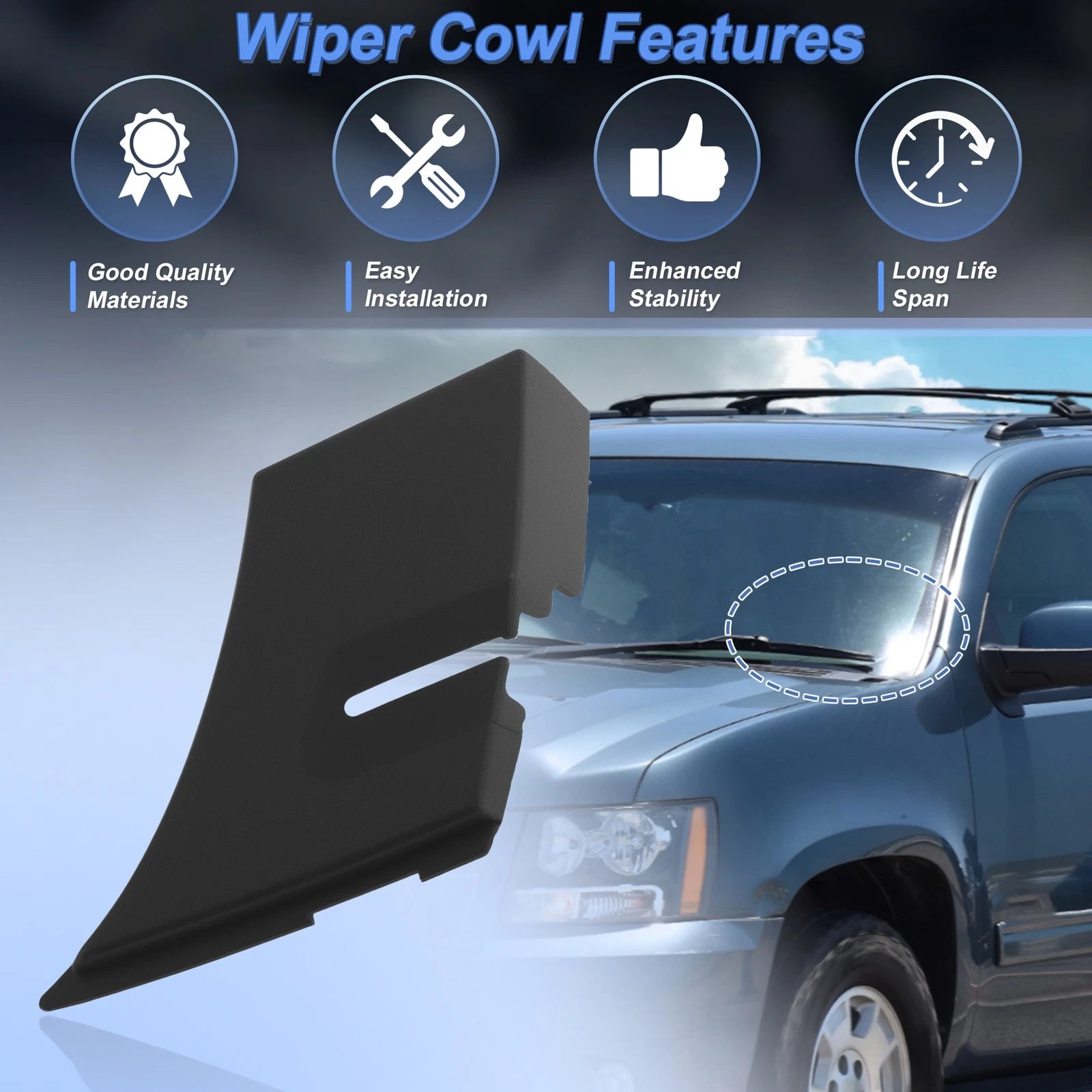 Windshield Cowl Replacement 1 Pair for Chevrolet Avalanche (2007–2014)