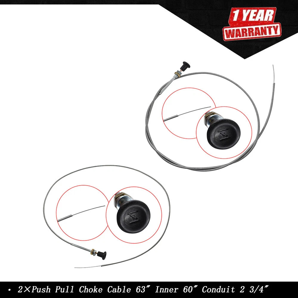 2X Push Pull Choke Cable for Mower 237 (Universal)
