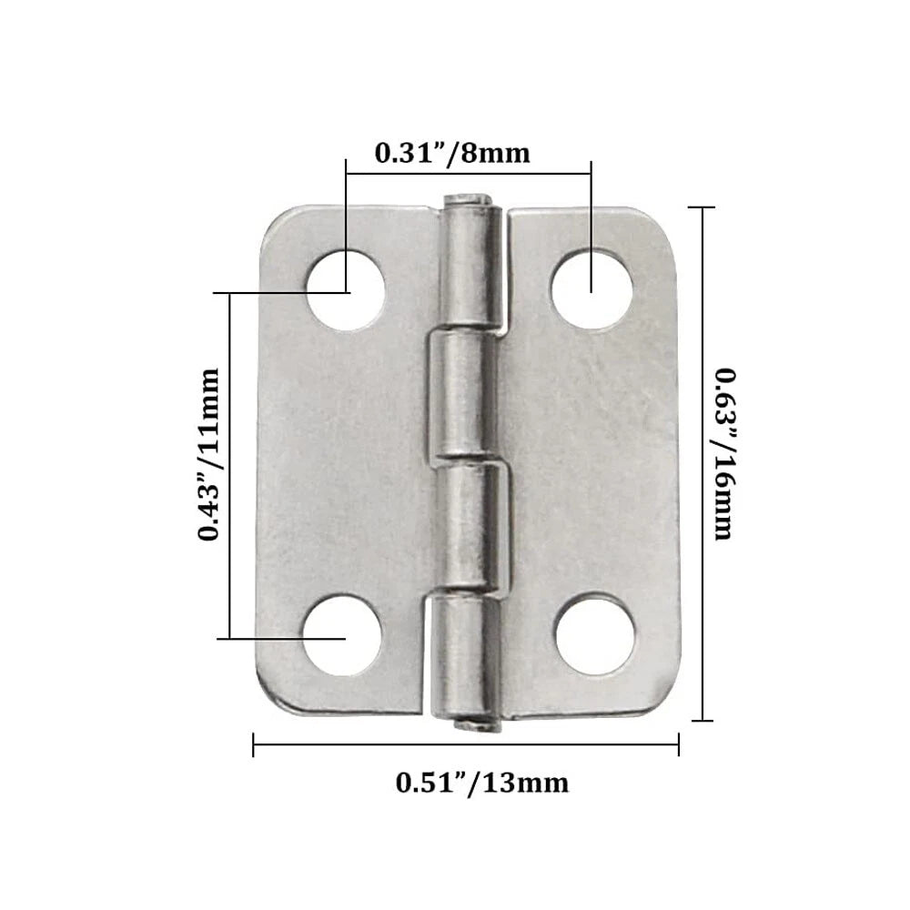 50Pcs Silver Metal Hinges for DIY Craft Jewelry Box (16x13mm)