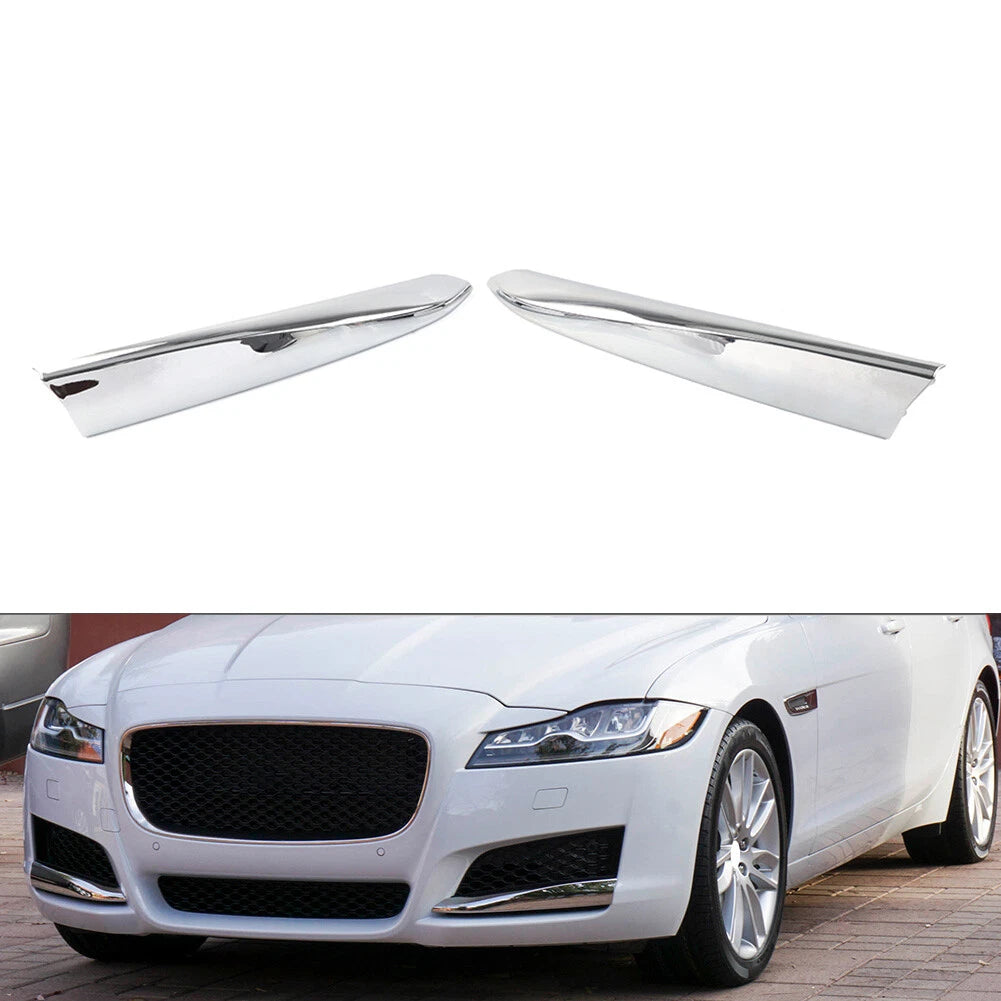 Front Bumper Fog Light Grille Insert Strip Support Plate For Jaguar XF 2016-20