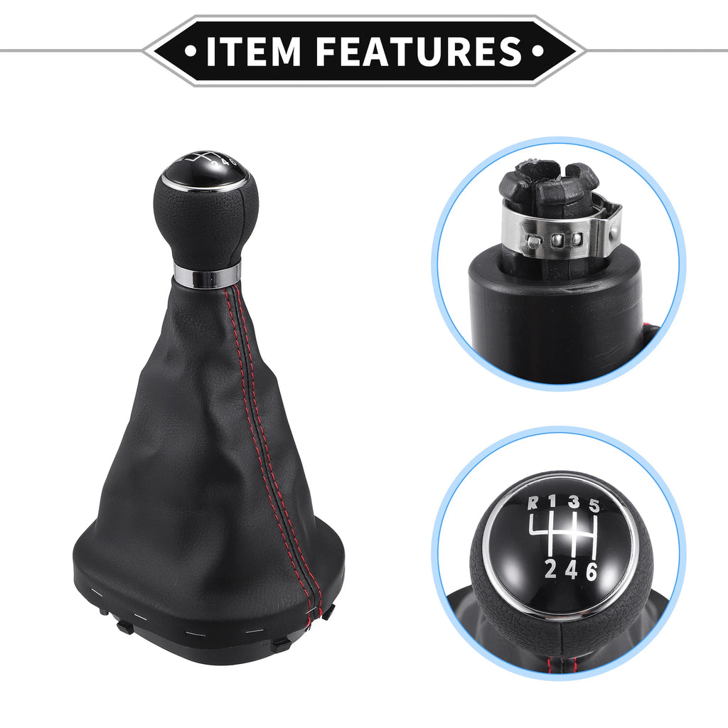 6 Speed Shift Knob with Boot Cover for VW Caddy (2016–2023)