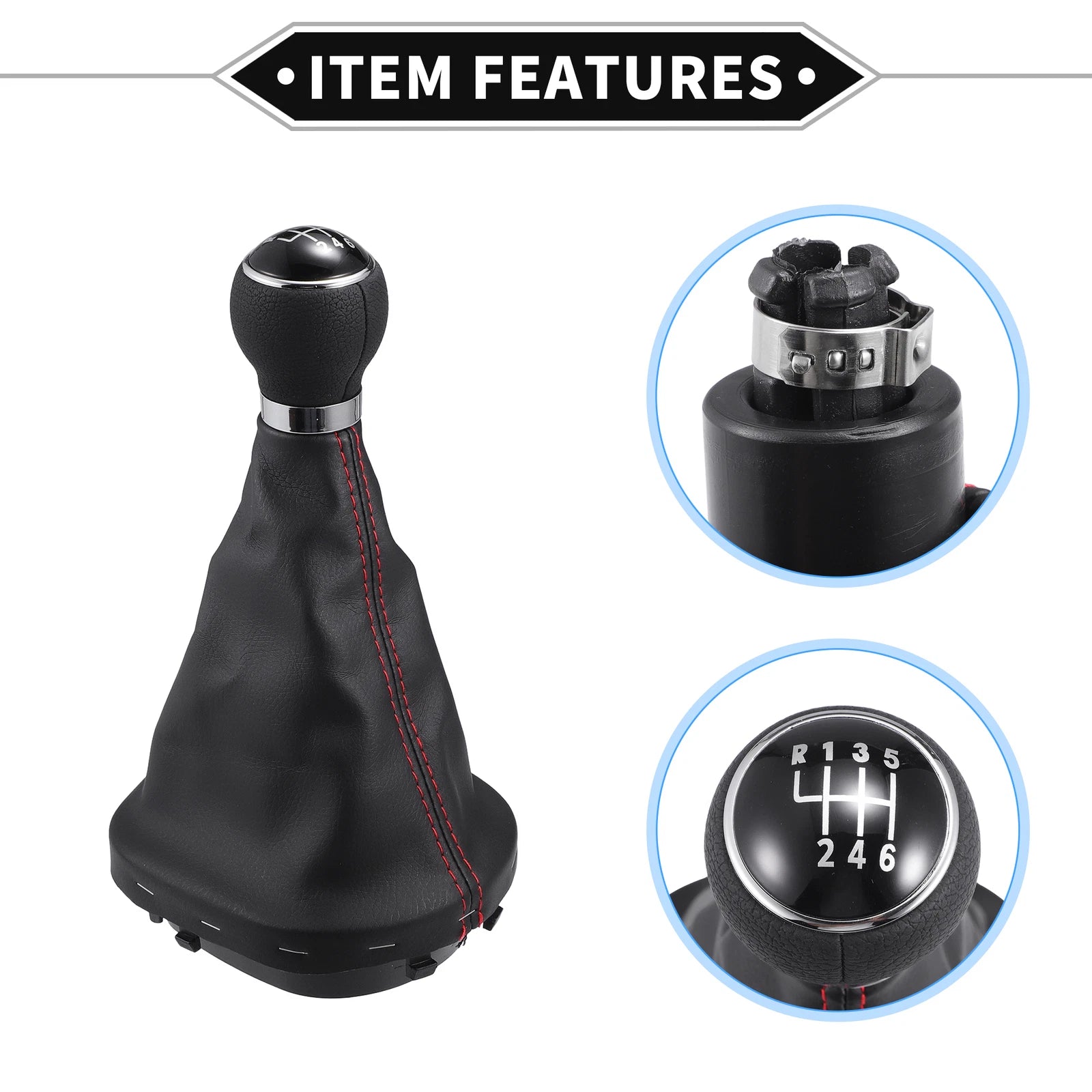 6 Speed Shift Knob with Boot Cover for VW Caddy (2016–2023)