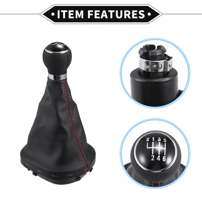 6 Speed Shift Knob with Boot Cover for VW Caddy (2016–2023)
