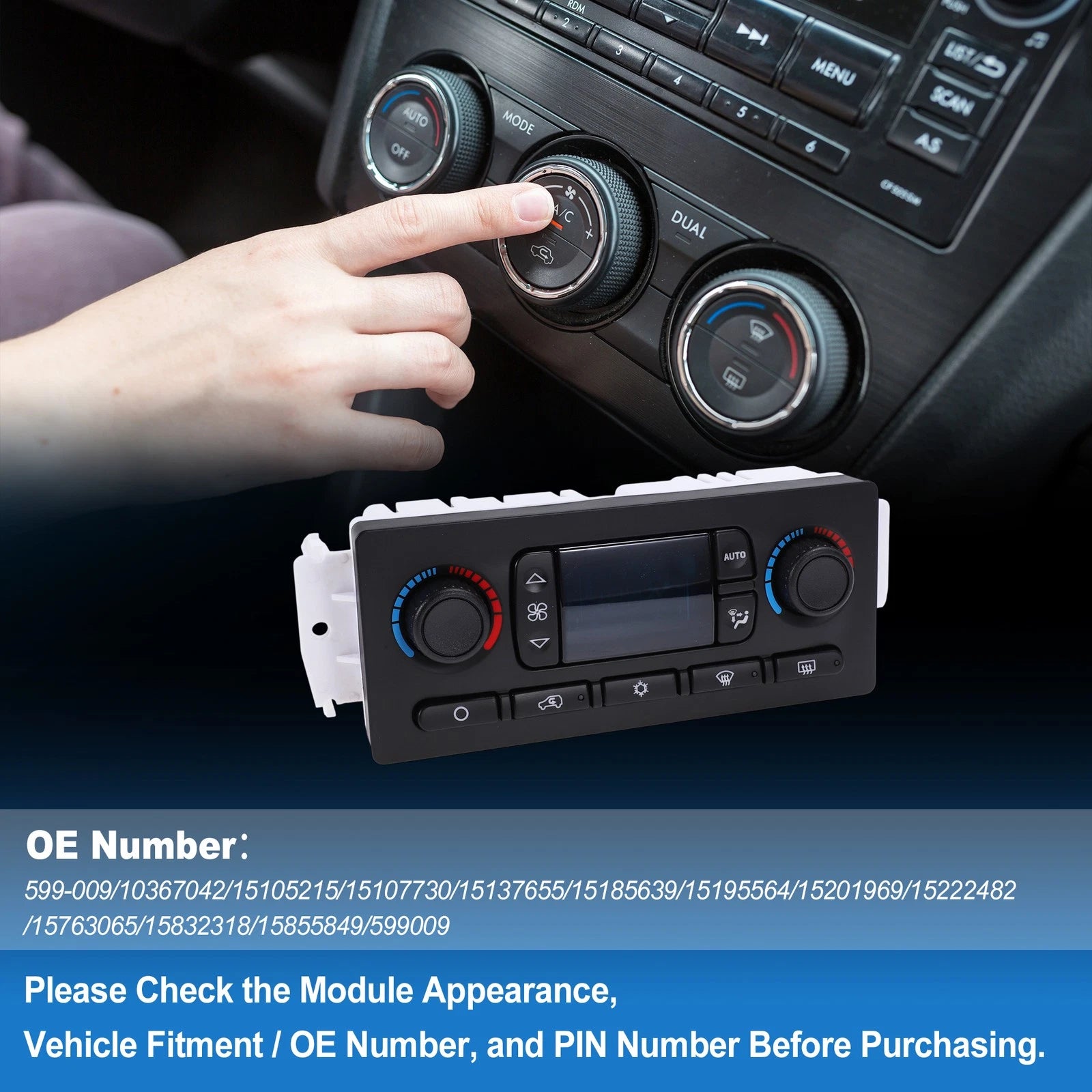 A/C Heater Climate Control Switch Module for Cadillac Escalade (No. 599-009)