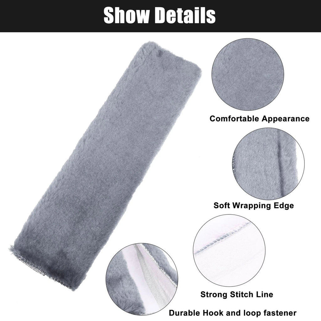 2 Pcs Seat Belt Covers for Universal Fit (Blue Gray)