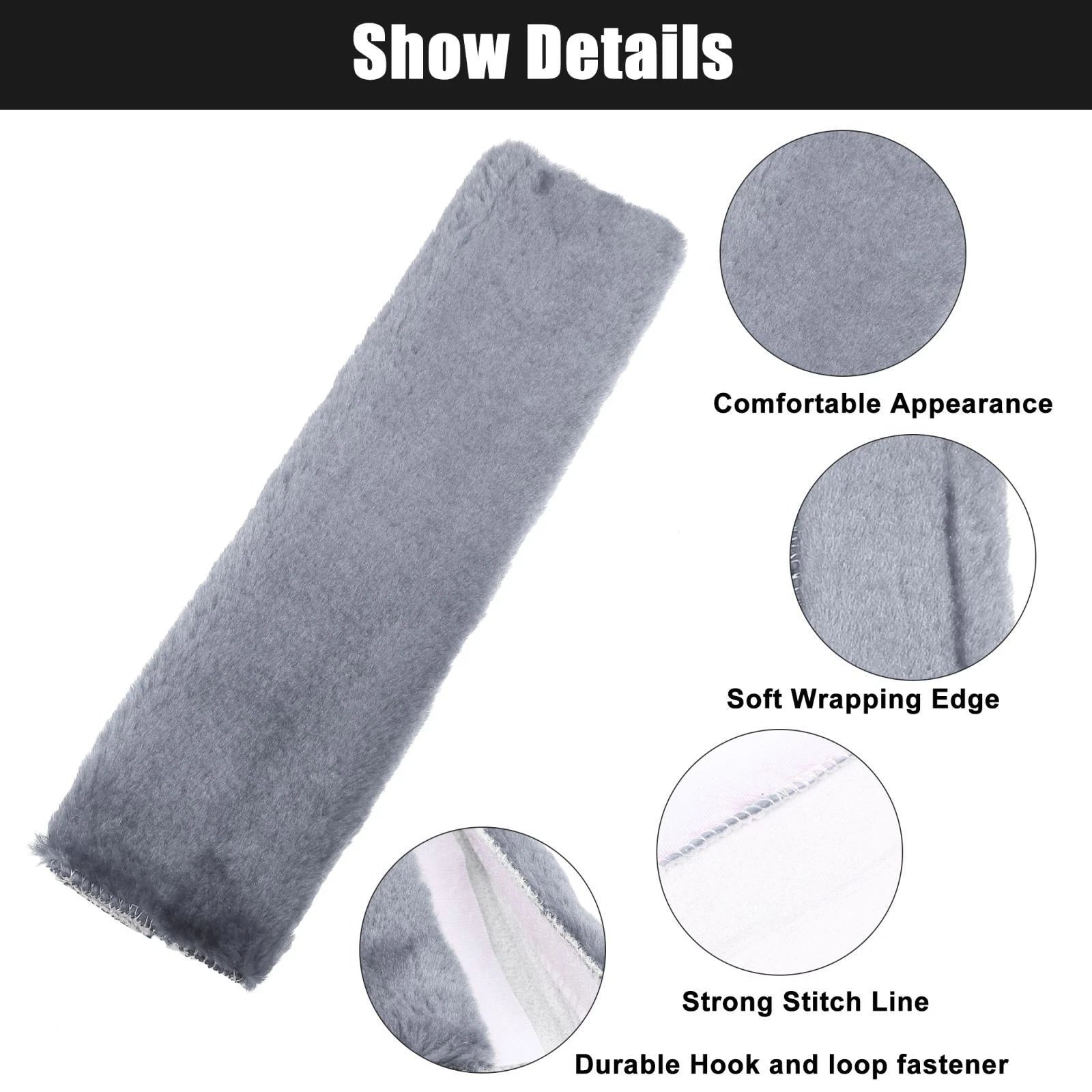 2 Pcs Seat Belt Covers for Universal Fit (Blue Gray)