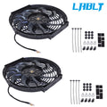 2X Electric Radiator Cooling Fan & Thermostat Mount Kit Universal