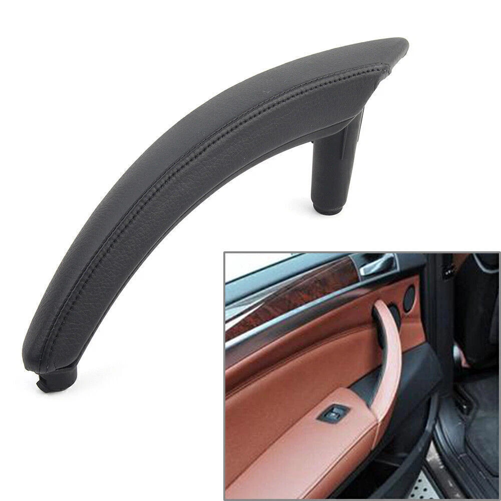 Door Trim Pull Handle Left for BMW X5 X6 (E70) 1Pcs Real Leather Black