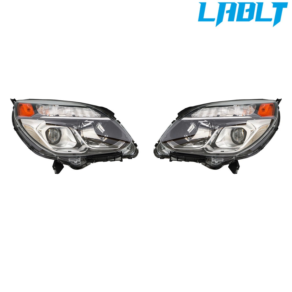 Headlight Assembly Set of 2 Halogen for Chevy Equinox (2016–2017)