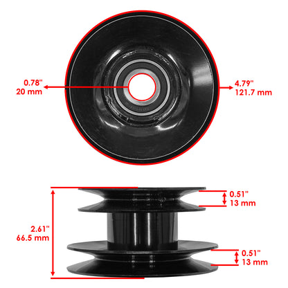 38 Inch Deck Idler Pulley Replacement for John Deere 165 170 175 (1980–1990)