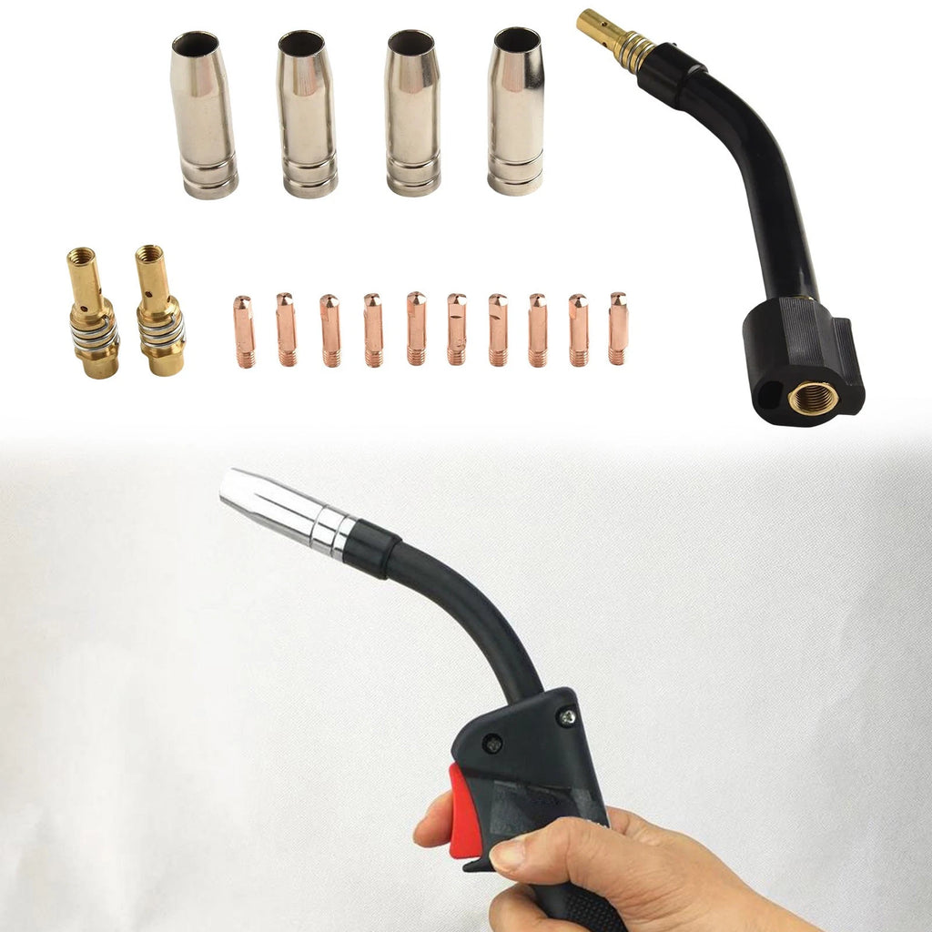 17-Piece MIG Welding Toolkit with Neck Tips and Diffuser Components