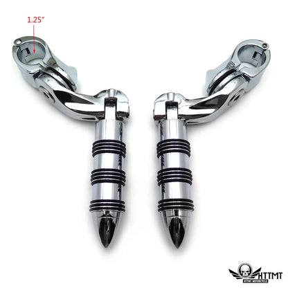 Chrome O-Ring Foot Peg Kit 1.25" for Honda Magna VF750 VF1100 (1982–1996)