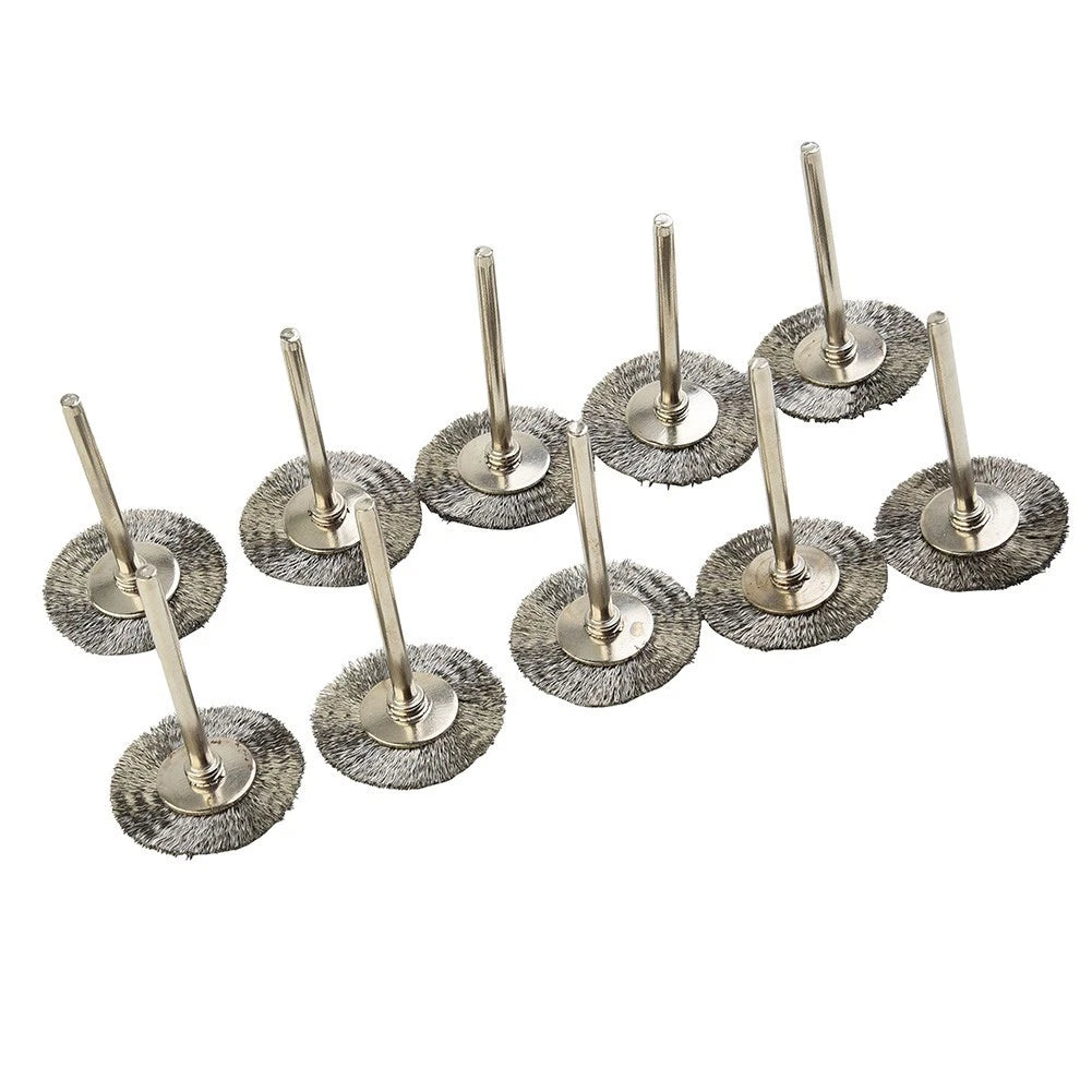 10pcs Set Wire Wheel Polishing Deburring Brushes for Rotary Grinder Tools