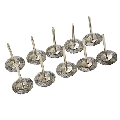10pcs Set Wire Wheel Polishing Deburring Brushes for Rotary Grinder Tools