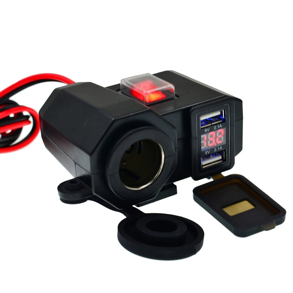 Dual USB Charger for Motorcycles (Universal Fit)